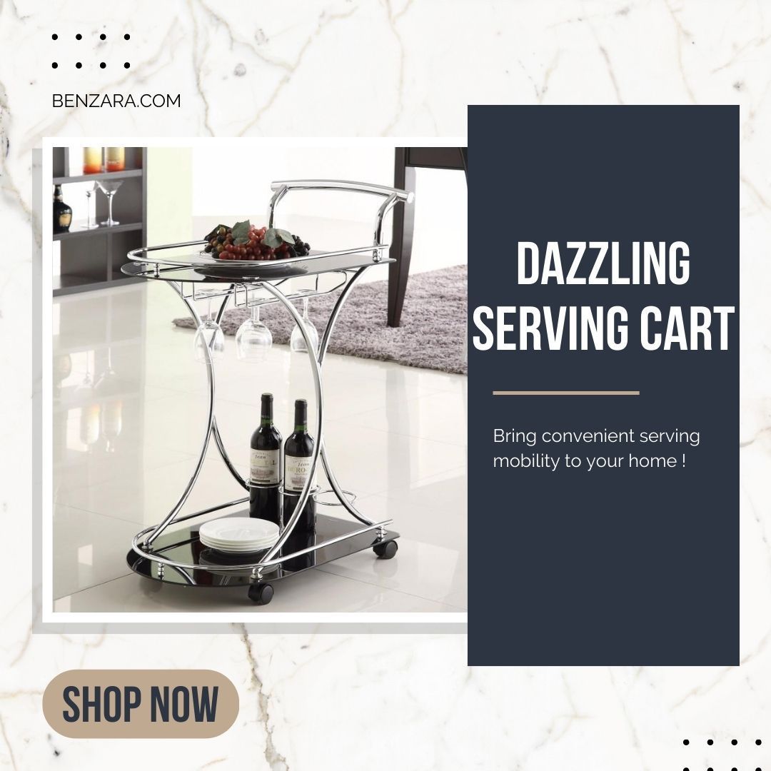 Benzarainc's tweet image. Dazzle your guests with this stunning serving cart featuring 2 black glass shelves in silver.
.
.
Shop Now👉 buff.ly/3wuUSgP 
.
.
 #EntertainingEssentials #HomeDecor