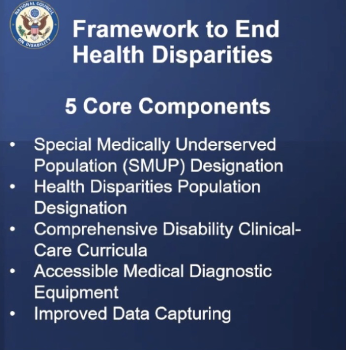 “Our house is on fire, and these issues need resolution,' Andres Gallegos. This fire represents the disparities faced by people with disabilities. In her keynote, Anne Sommers McIntosh outlined the National Council on Disability's five core components to combat this crisis.