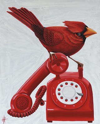 Can you hear that? It's local art calling! Heidi Holloway, At Your Beak And Call, Acrylic on Board, 20'x16' #artgallery #artcollector #canadianart #artwork #halifaxart #halifaxns #birdart #acrylicpainting