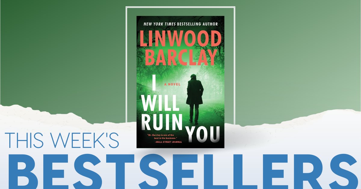 🔎 @Linwood_Barclay does it again with another bestseller! #IWillRuinYou tells the thrilling tale of a man who helps avert a major tragedy only to find himself tangled in a web of dark secrets. What price will he pay a price for one good deed? Pick up the book to find out!