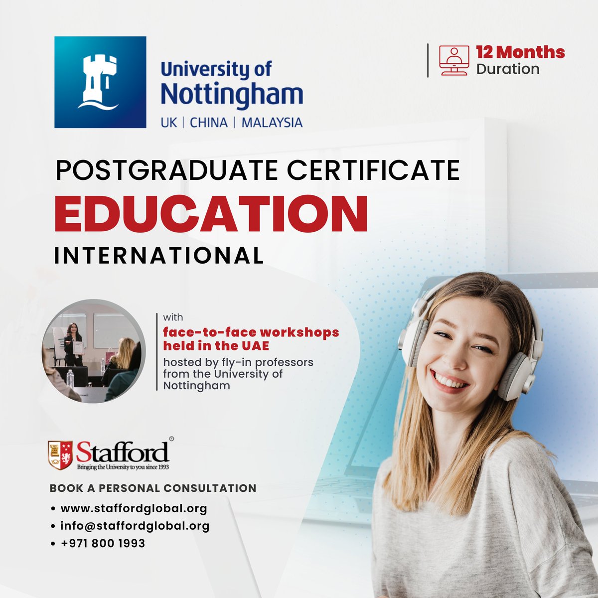 Expand your teaching horizons with the University of Nottingham PGCE (International)! 🔍 Apply now and evolve as an educator! 💡 staffordglobal.org/course/pgce-po… #StaffordGlobal #UniversityofNottingham #PGCE #International #TeachingExcellence #GlobalEducation #FlexibleLearning