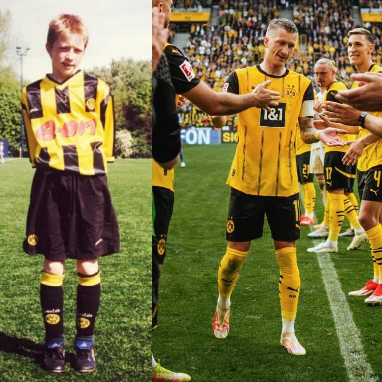 Lo lograste, pequeño Marco. Te convertiste en el máximo ídolo de tu amado Borussia Dortmund. La realidad superó lo que algún día soñaste. 𝗟𝗔 𝗟𝗘𝗬𝗘𝗡𝗗𝗔 𝗗𝗘 𝗟𝗘𝗬𝗘𝗡𝗗𝗔𝗦 𝗗𝗘𝗟 𝗕𝗩𝗕.
