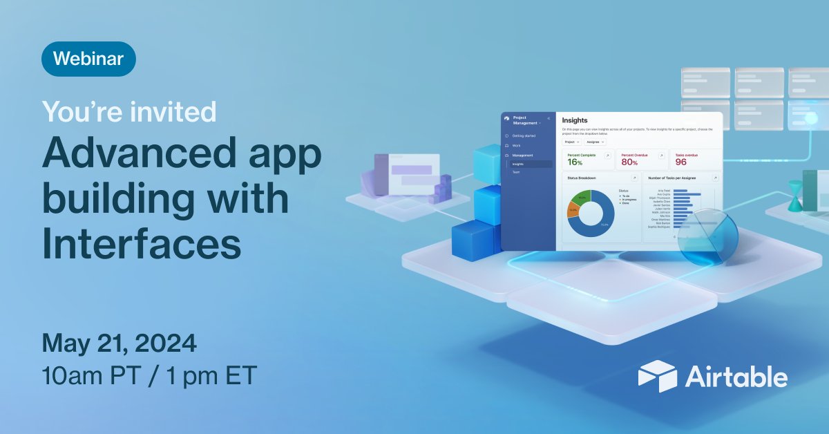 Ready to level up your interface skills? Attend the second webinar in our two-part series for more advanced app-building tips and hands-on practice! Save a spot to get your questions answered by product experts in real-time: ow.ly/qmXp50RIVgH