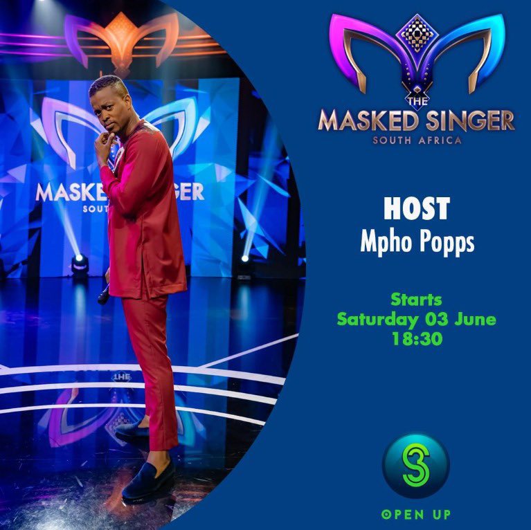 We are half an hour away from the new episode of the #MaskedSingerSA. You don't want to miss out on the new masks and, of course, to have a good laugh with my fave host Mpho Popps.