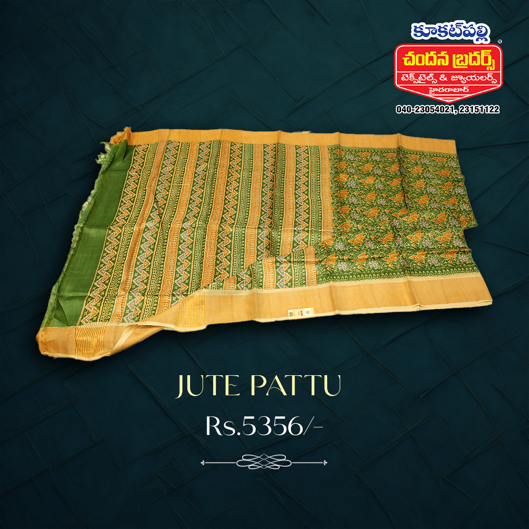 Jute pattu saree Saree Price : Rs. 5,356/- Call/WhatsApp +918790311774 Best sarees by Chandana Brothers KPHB. . . . #Jutepattu #kukatpallychandanabrothers #chandanabrothers #chandanabrotherssarees #sarees #pattusarees #kukatpally #hyderabad #telangana #silksarees #puresilksarees