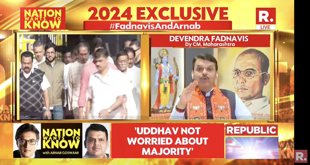 #FadnavisAndArnab | 'Uddhav Thackeray has made a political calculation. He has realised that in Mumbai and Maharashtra, his vote bank has broken apart. Marathi Manoos has gone away from him. He believes only Muslim votes can fill this deficit and that's why his party is into