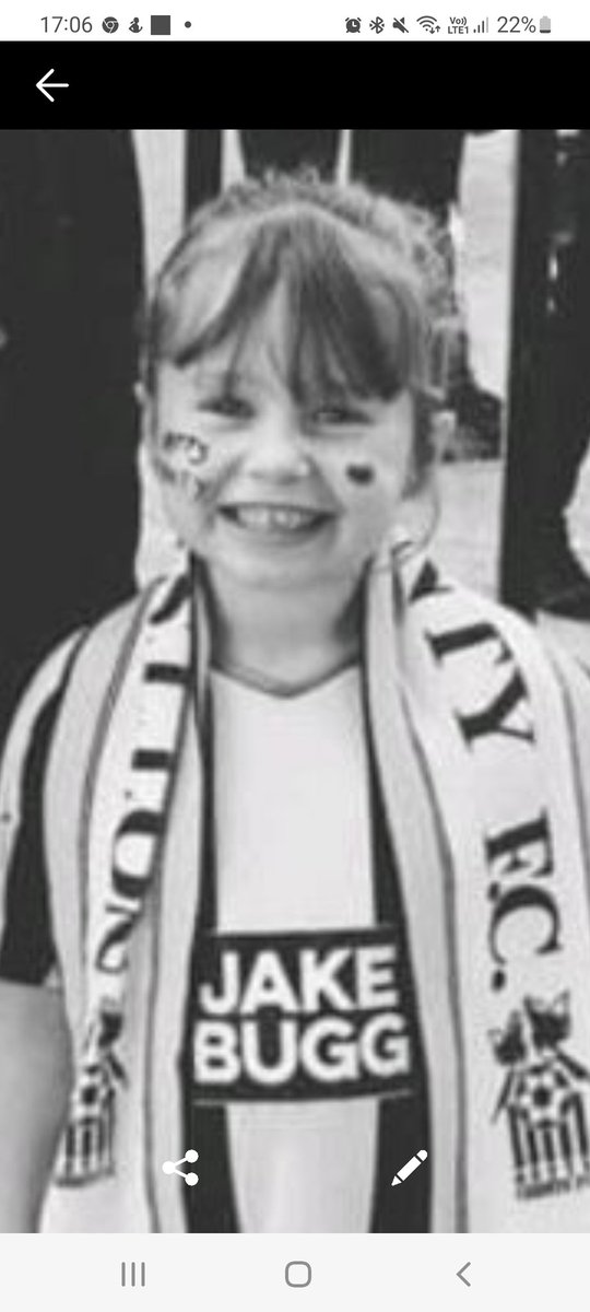 A very young maddie at Notts County 🖤🤍
