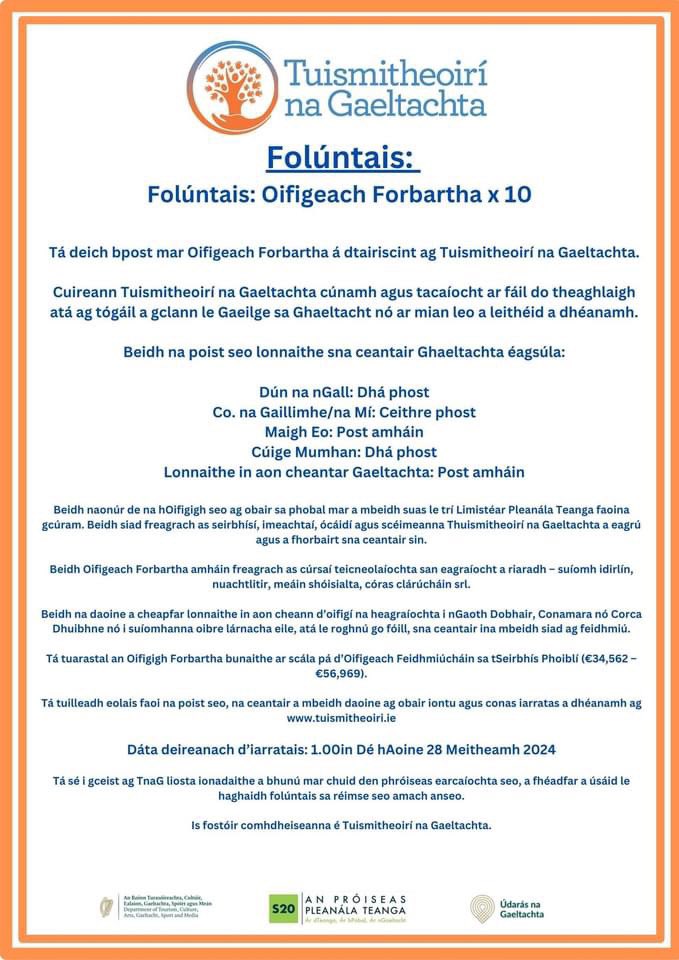 tuismitheoiri's tweet photo. Táimid ag earcú!🥳 

Tuilleadh eolais: https://t.co/5vr5Mb2cYD 

#IsFiúGoMórÉ
#Síognabpost https://t.co/tKjgsShS8O