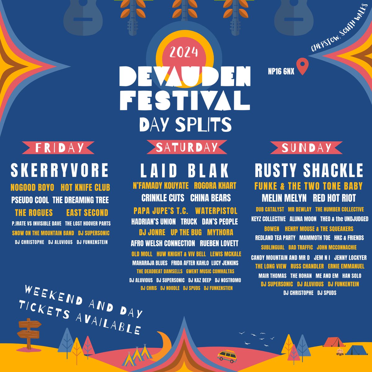 6 DAYS 🚨🌾🎪✌🏻❤️

Day splits for you organised lot 💋 

devaudenfestival.com 🎟