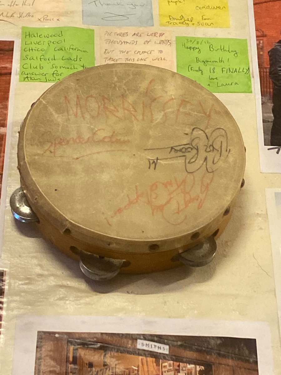 Old Aflecks art, Tambourine signed By Moz and band