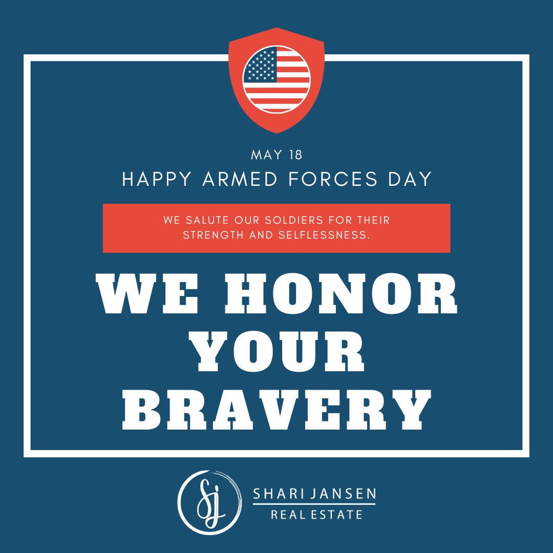 Armed Forces Day! We honor your bravery! . . . #ShariJansen #EastsideRealEstate #KW #KellerWilliams #KWEastside #KWKirkland #BellevueRealEstate