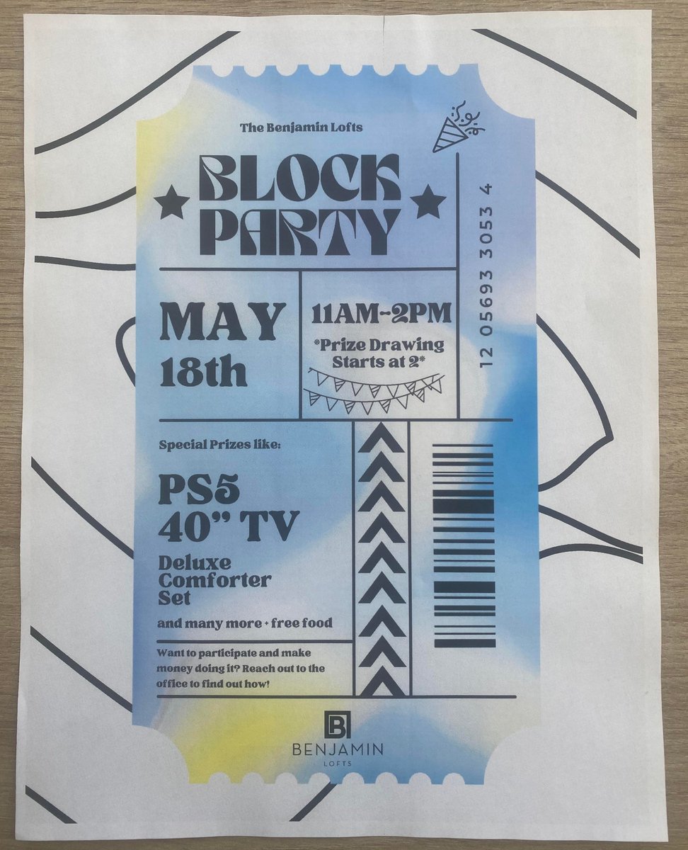 The day is here, come join us for food, games, and prizes. Try to take home the big fish like our PlayStation 5 or our Nintendo Switch for some of our major winners. #TheBenjaminLofts #BenjaminLofts #ShowMeTheBenjamin #CheneyWA