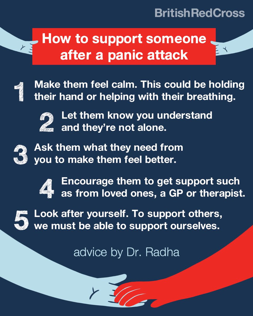 To end #MentalHealthAwarenessWeek we’re sharing @DrRadhaModgil 5 ways to support someone after they’ve experienced a panic attack. #panicattack #mentalwellbeing