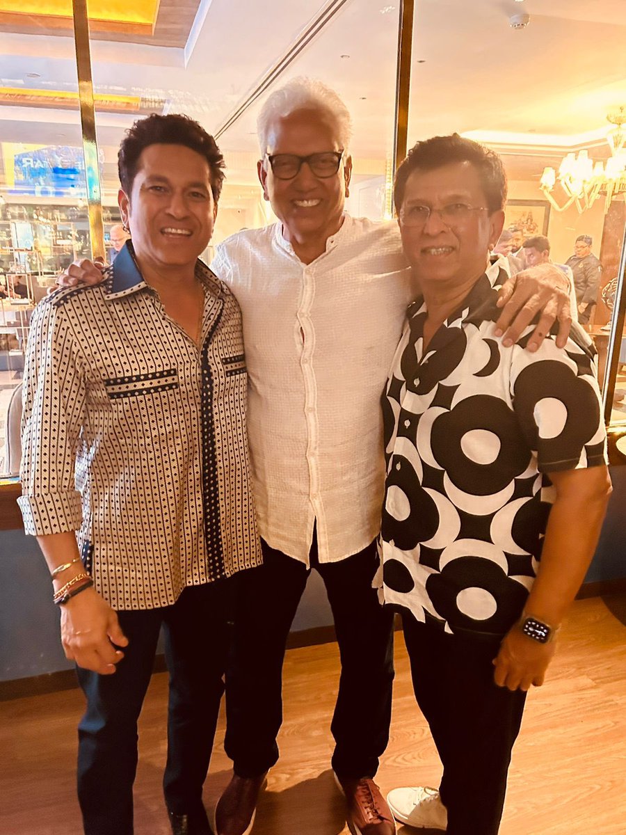 Had a wonderful time at #SunilGavaskar Bhai’s annual get-together in Mumbai, catching up with cricket legends #MohinderAmarnath and <a href="/sachin_rt/">Sachin Tendulkar</a>. Proud to have played alongside these icons who have given so much to Indian #cricket #CricketLegends #MemorableEvening #CricketFamily