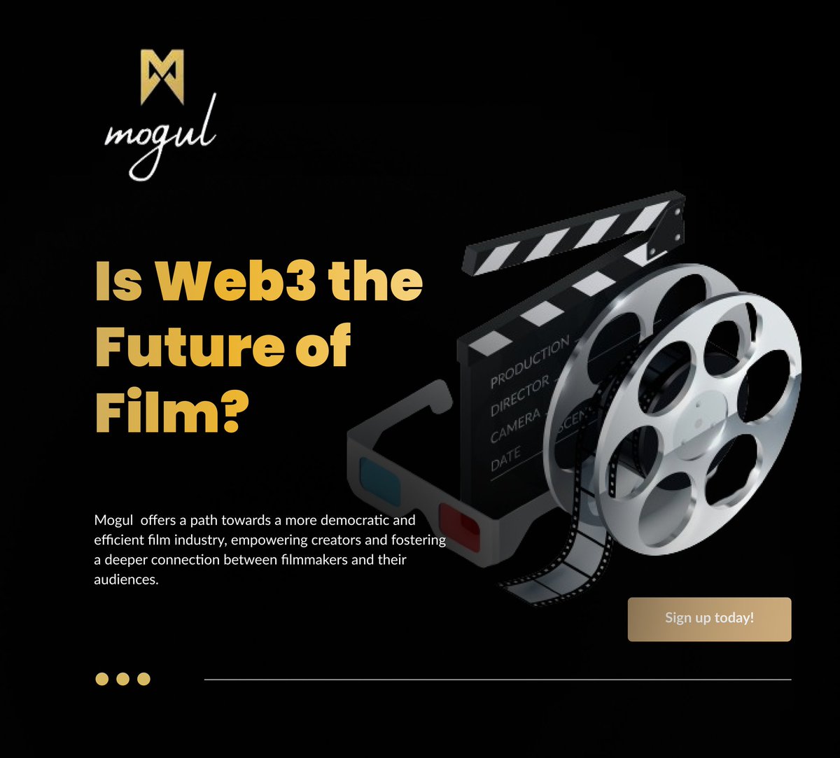 Film3 will take over from centralized movie industries.

When we all realize that we do not only have to be fans of movies, but also be incentivized for supporting and watching them, everyone will embrace the decentralized way of making movies.

#Web3 #Mogul