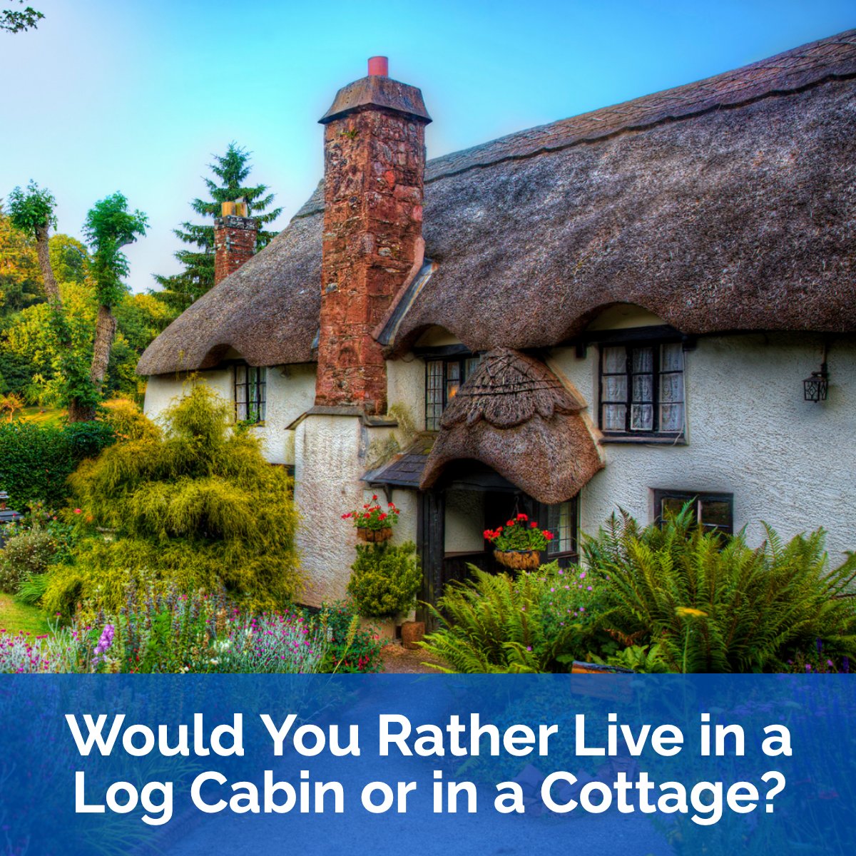 Would you rather live in a woodsy log cabin or in a cozy cottage? Cast your vote in the comments! 👇 #cottage #logcabin #question #cozy