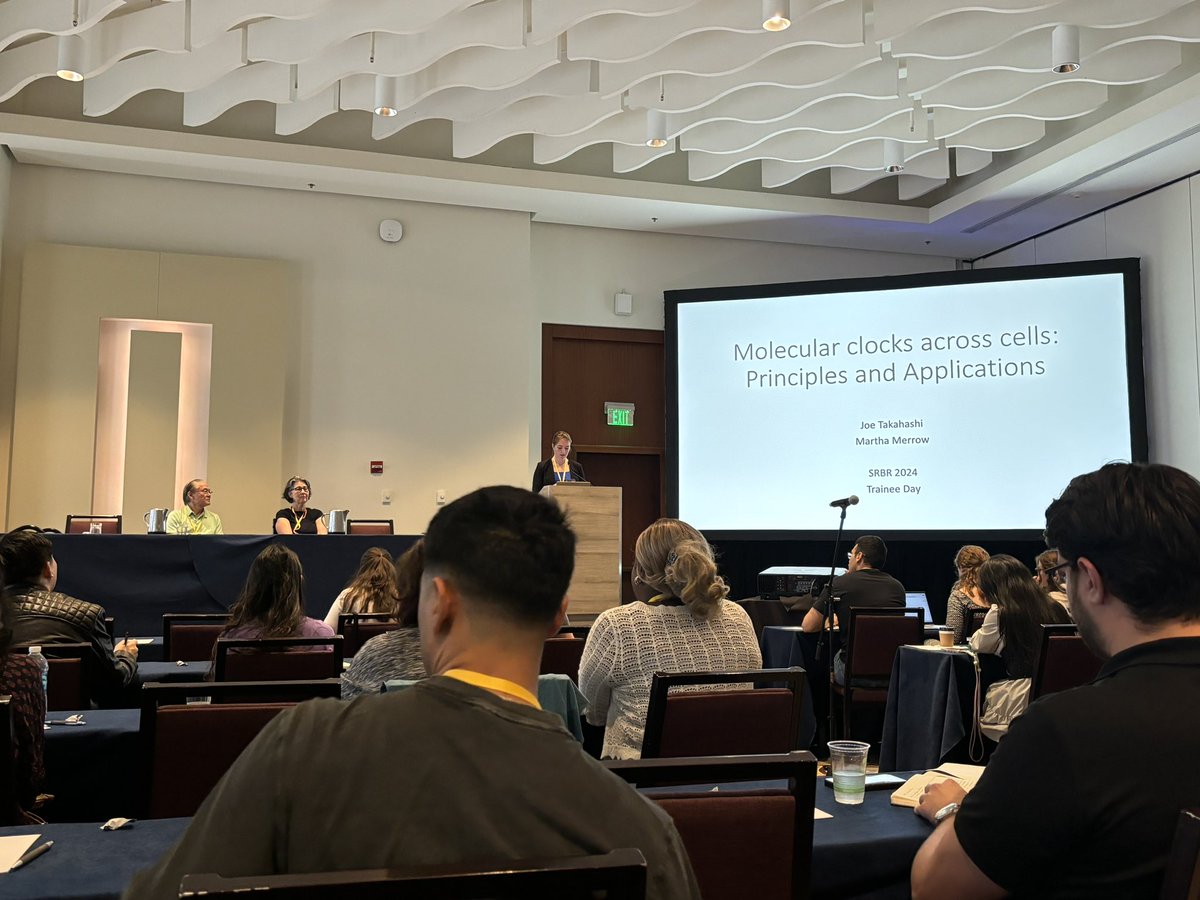 Dr. Zoe Tapp (@tapp_zoe) on Twitter photo An incredible start to the #SRBR2024 conference seeing <a href="/CircadianClocks/">Joseph Takahashi</a> and @MarthaMerrow give an excellent overview to circadian principles and tools during Trainee Day! An incredible start to the #SRBR2024 conference seeing <a href="/CircadianClocks/">Joseph Takahashi</a> and @MarthaMerrow give an excellent overview to circadian principles and tools during Trainee Day!