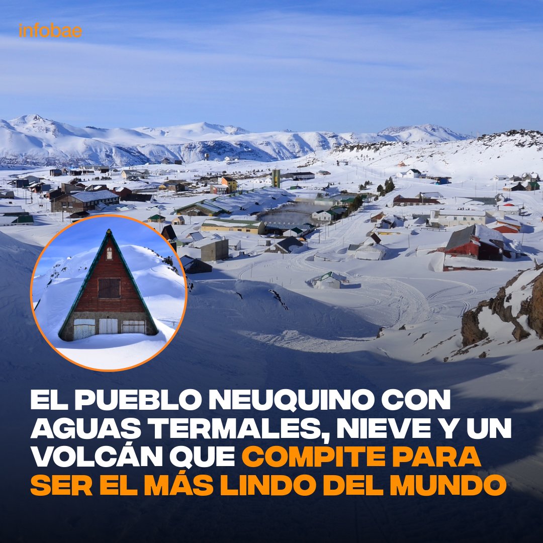 El pueblo neuquino con aguas termales, nieve y un volcán que compite para ser el más lindo del mundo bit.ly/4bHZTkT