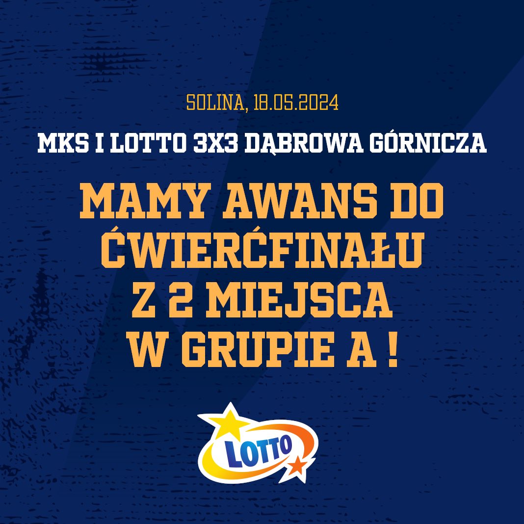 🟡 𝐌𝐊𝐒 𝐈

Jedno zwycięstwo i jedna porażka to nasz bilans rywalizacji w grupie A w Solinie! 👊🏻

Ćwierćfinał 🆚 Camaro Zamość rozpocznie się o 14:20!

@totalizator_sp
#WygrywamyRazem #KibicujzLOTTO #Gramydlasportu #RadośćWygrywania