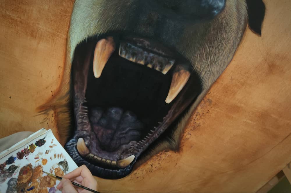 is it scary?!🌝🐻
.
#nftcreator #nftartist #painter #hyperreal #nftproject #NftColllector #NFTTrading #oilcolor #painting #artist #NFTBridges