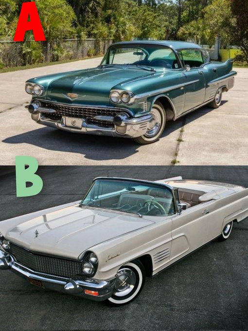 A - 58 Cadillac , B - 60 Mark V Top or Bottom?