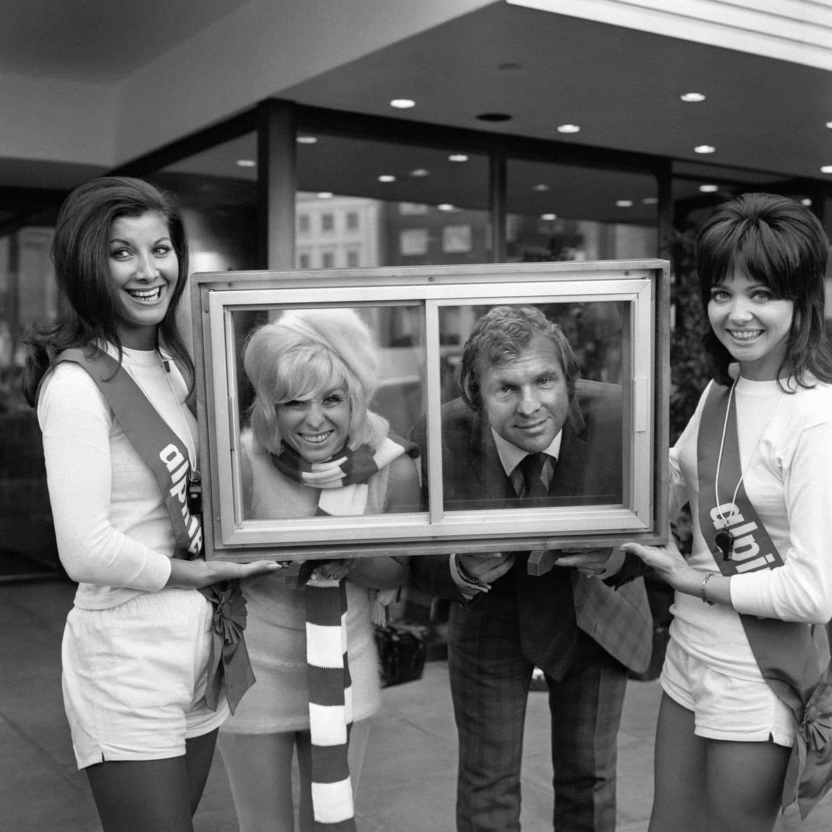 Mum (on the right) with Barbara Windsor and Bobby Charlton and a section of double glazing when they were guest celebrities at a firm's double glazing annual sales convention. Mum might be good for your over 80s pod <a href="/chatabix1/">Chatabix with Joe Wilkinson & David Earl</a> !#glenysobrien #barbarawindsor #bobbymoore
