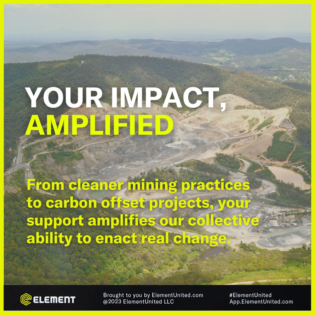 GoElementUnited's tweet photo. Join us in a day of reflection on the tangible impact our community has made. From cleaner mining practices to carbon offset projects, your support amplifies our collective ability to enact real change. 🔗 https://t.co/pp3T5dFXsD
#CommunityImpact #CleanMining #CarbonOffset https://t.co/DL0VXifed9