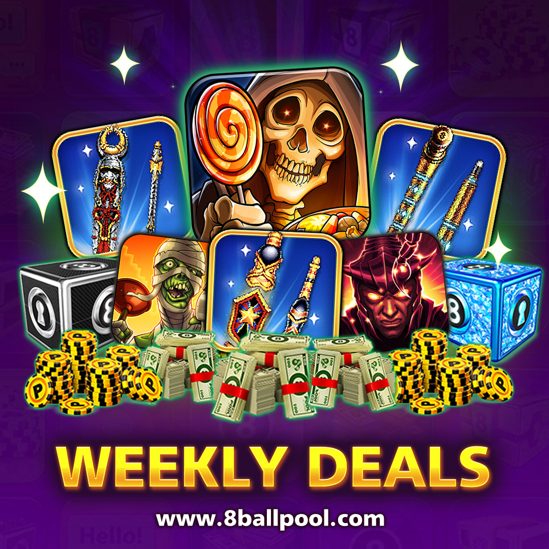 NEW Web Shop #WeeklyDeals! 🎱 ✨ 🎁 Add past #PoolPass Avatars, rare Cues & more to your collection TODAY! Go now » mcgam.es/NILfxB 🗓️ Offers end May 22, 23:59 UTC #8BallPool