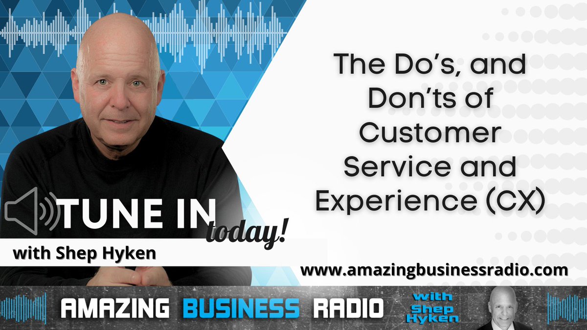 Want to learn how to make your customers happier? Tune in to Amazing Business Radio, where I share 10 things you must start doing to create consistently amazing customer experiences. hyken.com/amazing-busine… #customerservice #customerexperience #CX