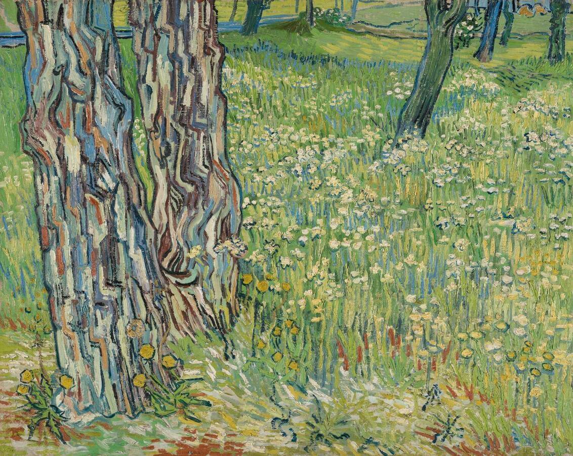 Van Goghs always tried to capture the essence of what he saw. In ‘Pine Trees and Dandelions’, he focused on the beauty of the forest floor, using thick strokes and delicate details. As he once wrote to Emile Bernard, 'I find it [the painting] ready-made in the real world’.