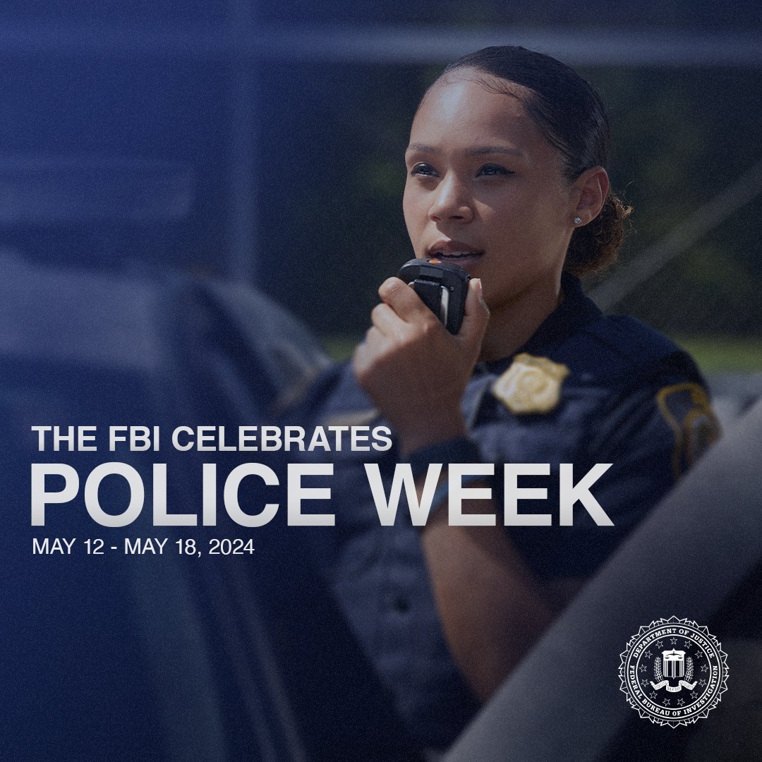 We’re honored to celebrate National Police Week this week and we’re celebrating the brave men and women who choose to wear the badge. Thank you for everything you do each and every day. #FBI #NationalPoliceWeek
