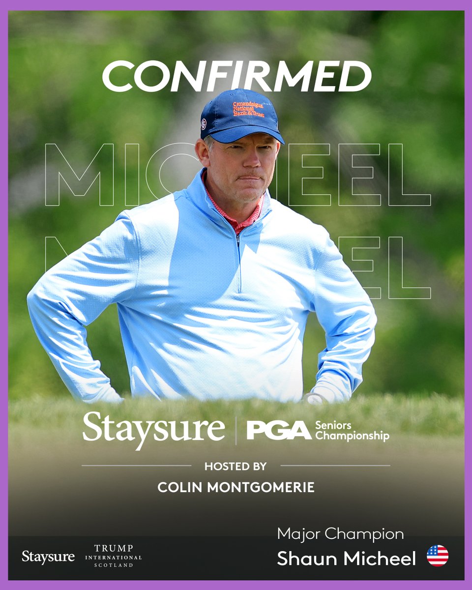 euLegendsTour's tweet photo. Our flagship event gets even stronger: 2003 PGA Championship winner @ShaunMicheelpga is confirmed in the field at @TrumpScotland for the @Staysure PGA Seniors Championship. Buy your tickets NOW to save CLICK HERE https://t.co/oraOBze4Re #SPGASC #euLegendsTour https://t.co/QakmYWE5O7