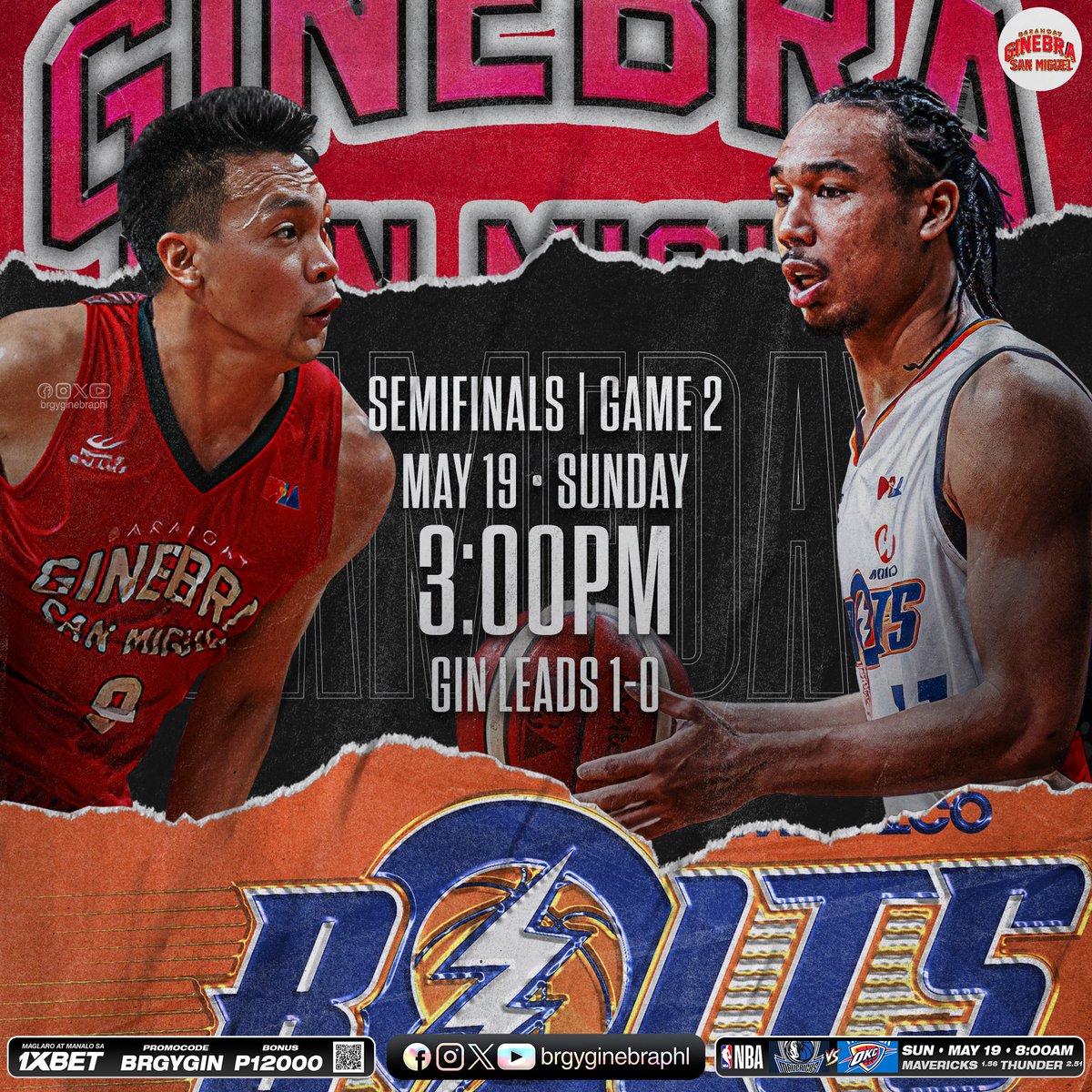 Gameday! 
Back in the game with one win behind us—aiming to make it two! 
#NSD #PBASemis