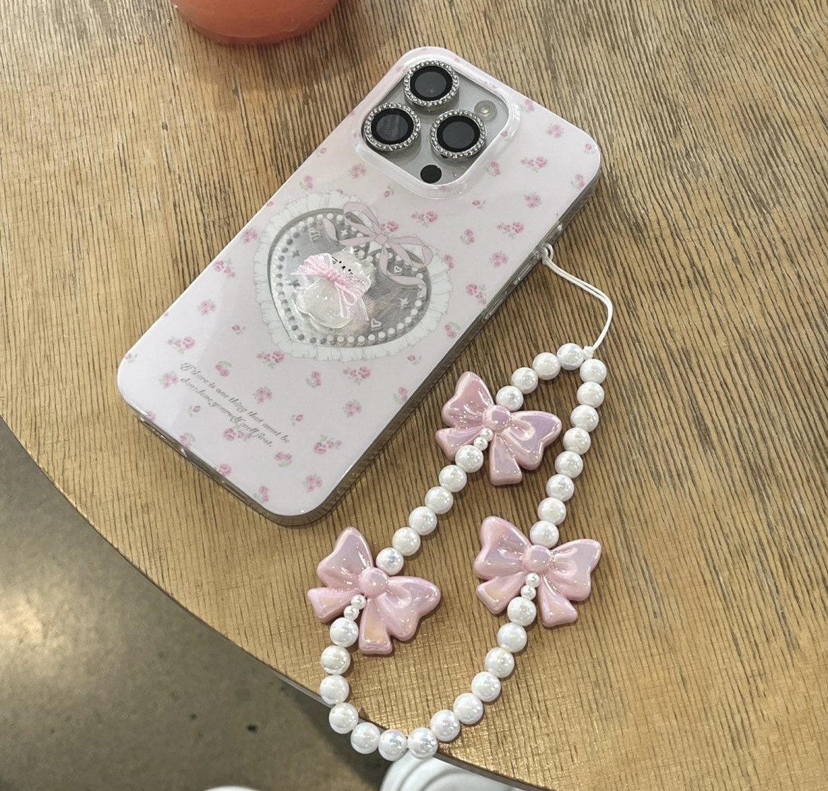 pink kitty heart bowknot phone charm iPhone case  𐬹 ۫ ۪♡ﾟ