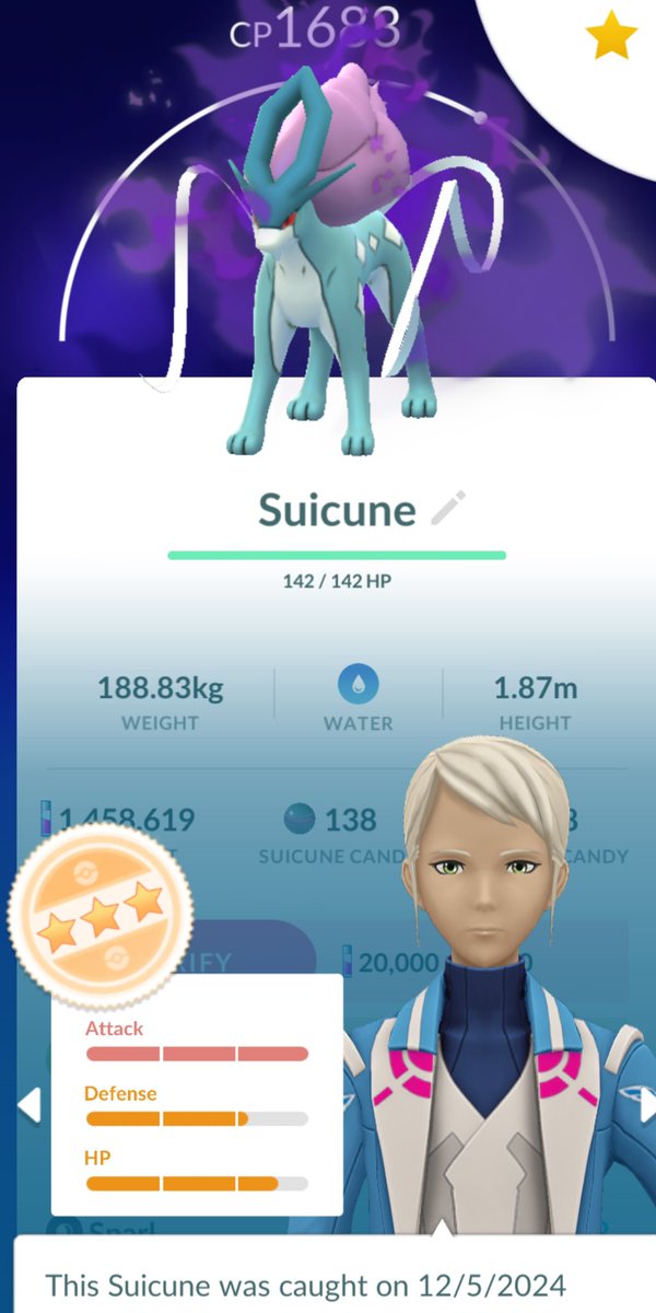 THIS IS THE BEST IV #ShadowSuicune I GOTTEN SO FAR

Still no shiny ✨ shadow suicune 😭

#PokemonGO #ShadowPokemon #Niantic