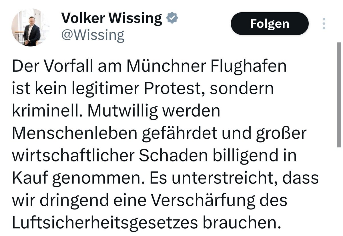 Die Verkehrspolitik von #Wissing ist keine verantwortungsvolle Politik, sondern kriminell. Mutwillig werden Menschenleben gefährdet und großer wirtschaftlicher Schaden billigend in Kauf genommen. Es unterstreicht, dass wir dringend eine #Verkehrswende ohne @Wissing brauchen.