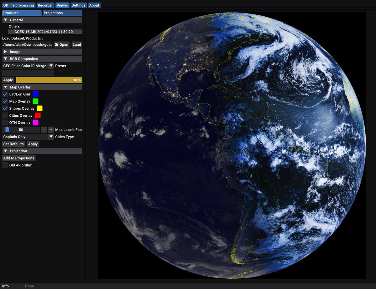 (Very much finally) Releasing SatDump 1.2.0! A lot has changed in this release, and it especially finally brings support for products from geostationary satellites such as GOES HRIT. satdump.org/posts/1.2.0-re…