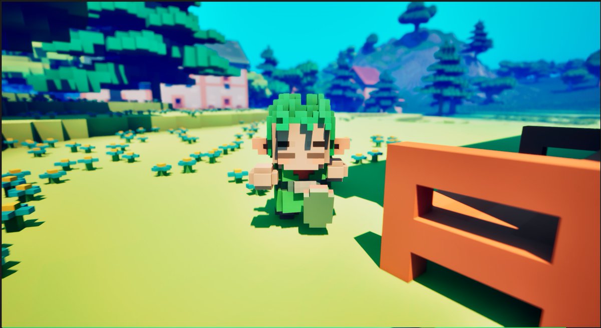 wol_lay's tweet image. New screenshots showing progress on fog, colors, lighting. Also playing around with DoF. #cubeworld #cubeworldomega #unrealengine #ue5