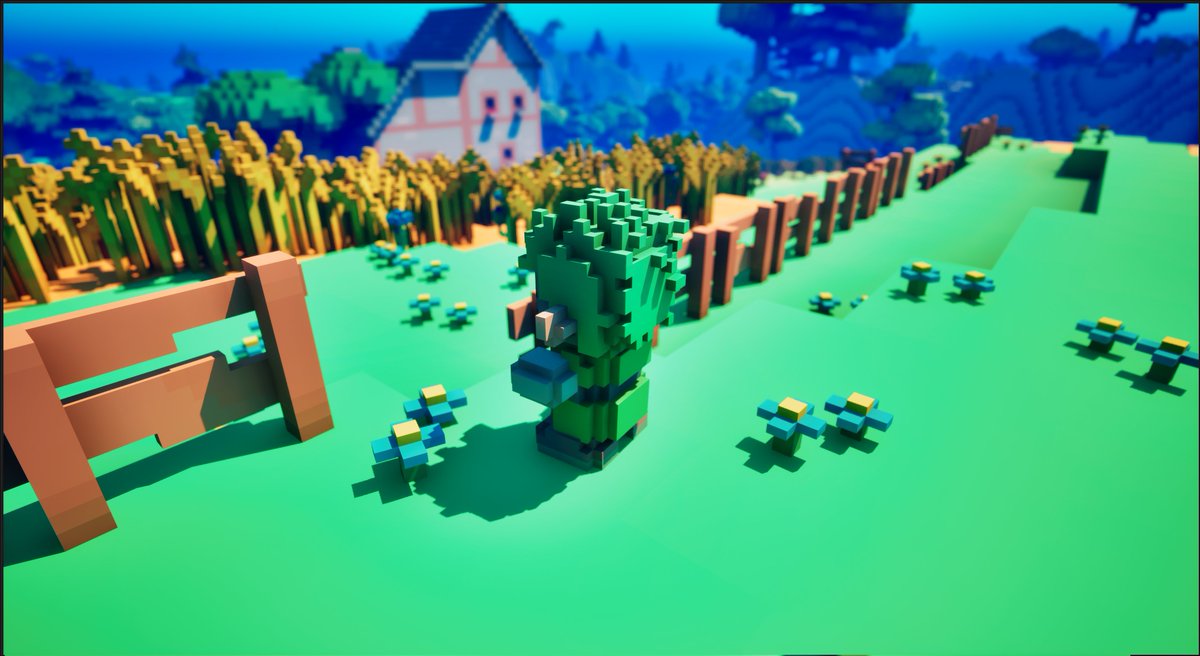 wol_lay's tweet image. New screenshots showing progress on fog, colors, lighting. Also playing around with DoF. #cubeworld #cubeworldomega #unrealengine #ue5