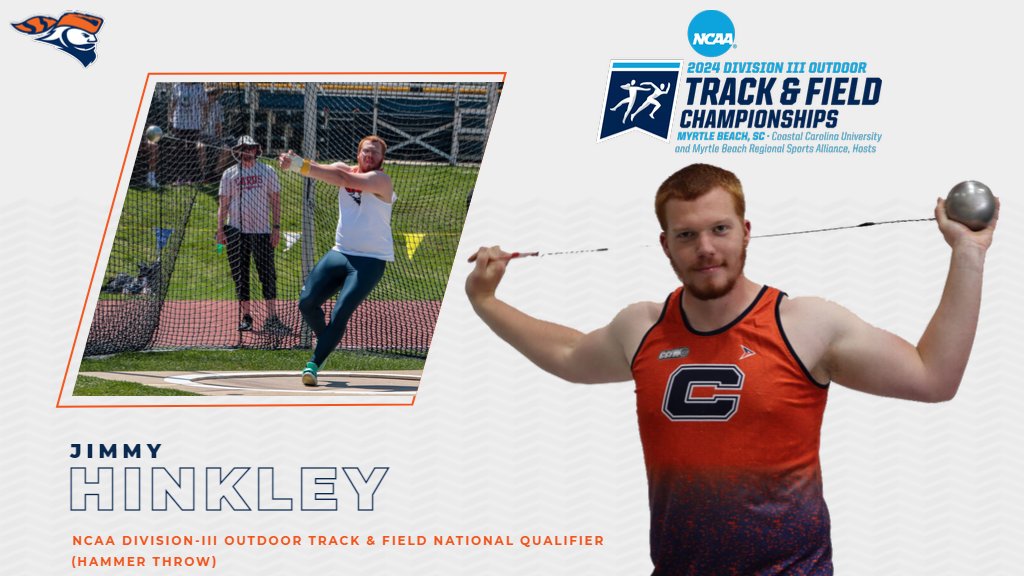 Congratulations to Senior Jimmy Hinkley on qualifying for next weekend's @NCAADIII Outdoor Nationals in Myrtle Beach, S.C. This marks Hinkley's third trip to Nationals in his career. He'll compete in the prelims and Finals of the Hammer Throw on Saturday at 3:45 p.m. ET #GoPios