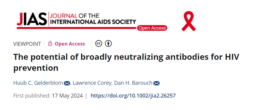 👥 To truly #PutPeopleFirst in the #HIV response, we must have diverse & accessible #HIV prevention options. @jiasociety marks #HVAD with a new viewpoint, “The potential of broadly neutralizing antibodies for HIV prevention”. 📰 Access the viewpoint: hhttps://bit.ly/4bHHTHj