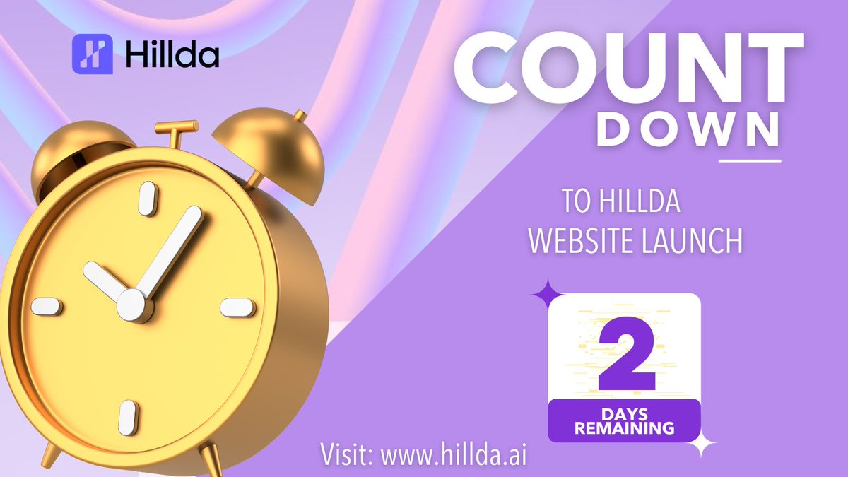 The wait will be over in 2 days! Hillda website coming soon. For early access, click on this link: hillda.ai #Hillda #WebsiteLaunch #ComingSoon