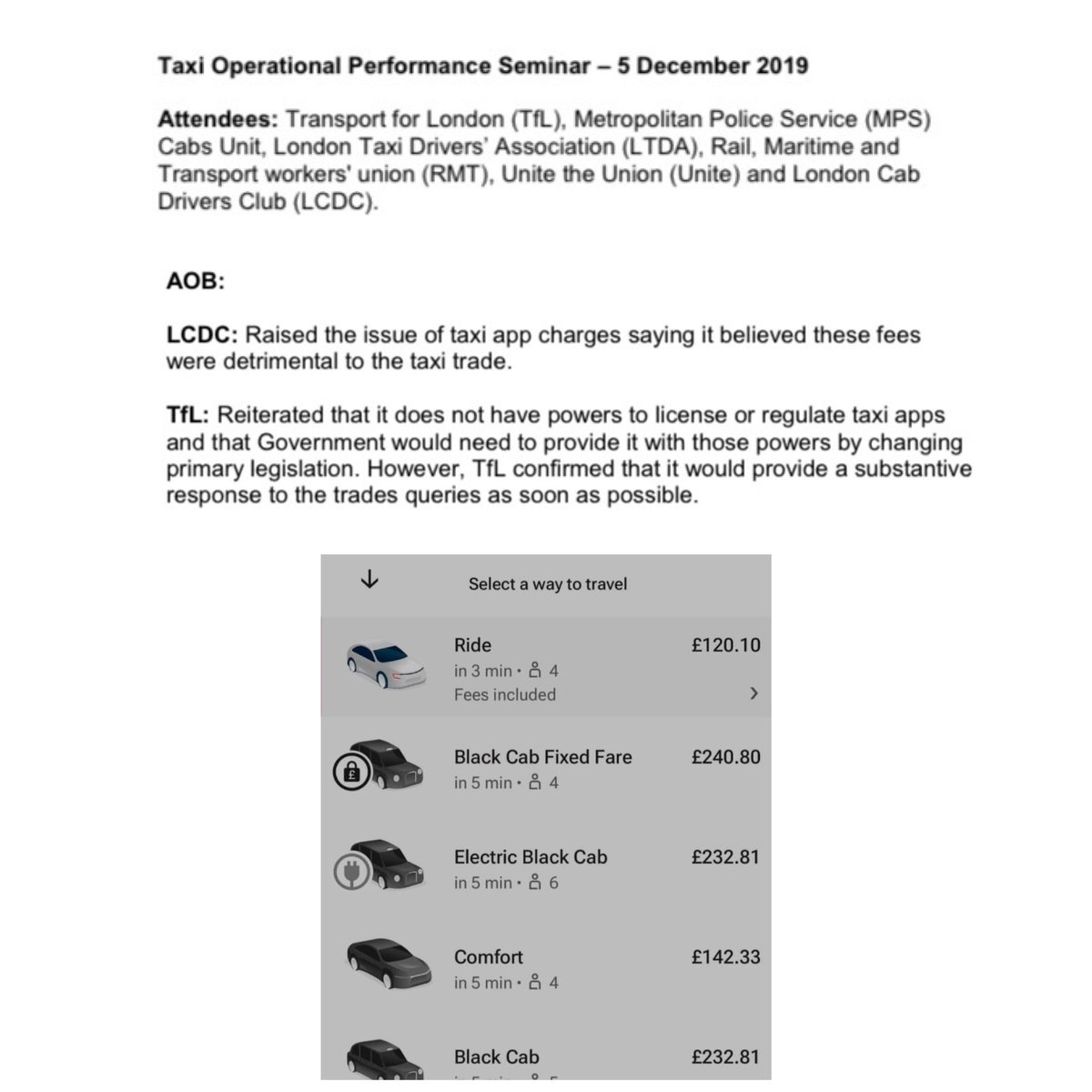 That might be so but <a href="/TfLTPH/">TfL Taxi & Private Hire</a> have a duty to establish the legality!

Was it really the intention of an Act of parliament for a third party intermediary to enter as principal and undermine a regulated metered tariff, a meter that protects passenger and driver!