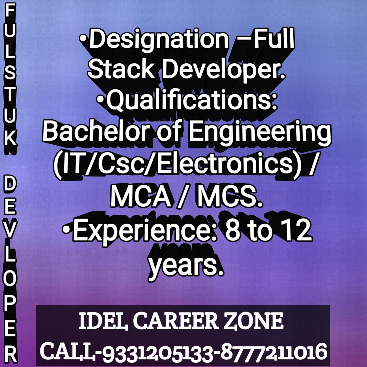 irshadisc's tweet image. #ITjobs, #StackDeveloper, #FullStackDeveloper, #BachelorofEngineering, #MCA, #MCS, #Puney, #Maharstra, #CivilEngineerjobs, #LatestKolkataJobvacancy2024, #idealcareerzone, #kolkatajobs, #WestBengal, #Silliguri, #Bihar, #Jharkhand, #Maharastra, #Delhi, #PanIndia, #MedicalSalesJobs