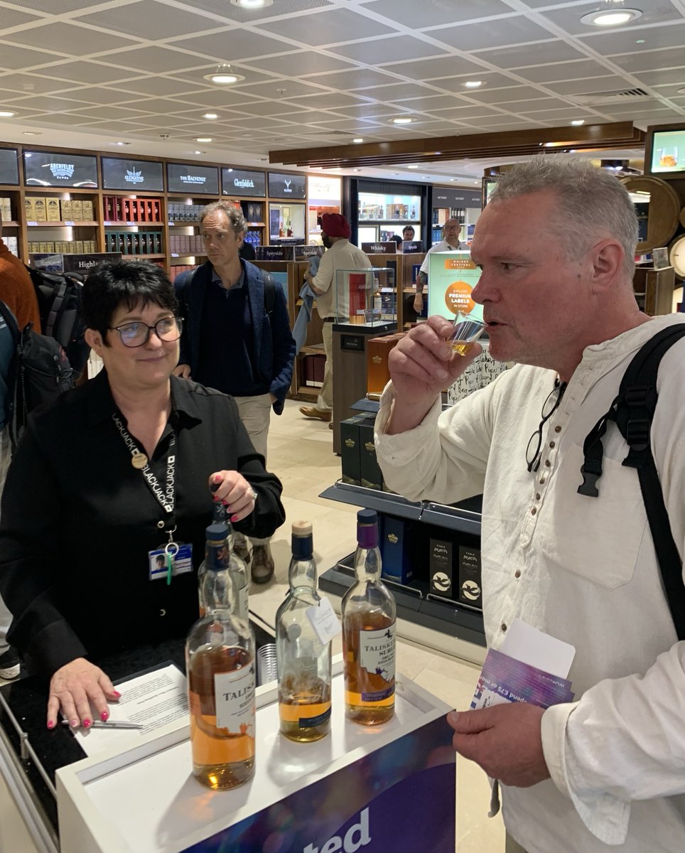 🥃| #WorldWhiskyDay has arrived! Passengers have been getting in the spirit at @WorldDutyFree, enjoying @Tomatin1897 masterclasses, whisky bottle engravings, and tastings and samples. A neat way to start your travels.