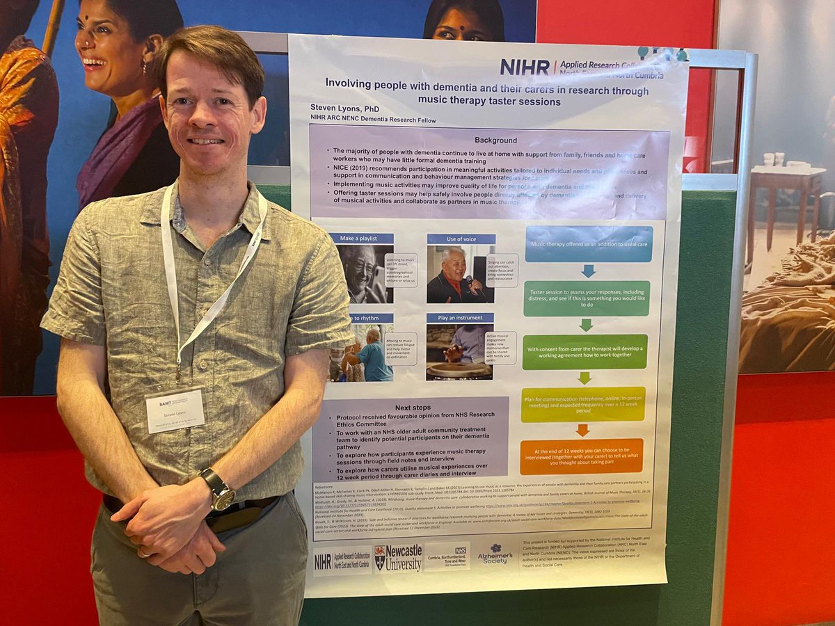 Great to see our music therapy colleague Steven presenting his NIHR research at the BAMT music therapy conference 2024 in Leicester #musictherapy @yourMHA