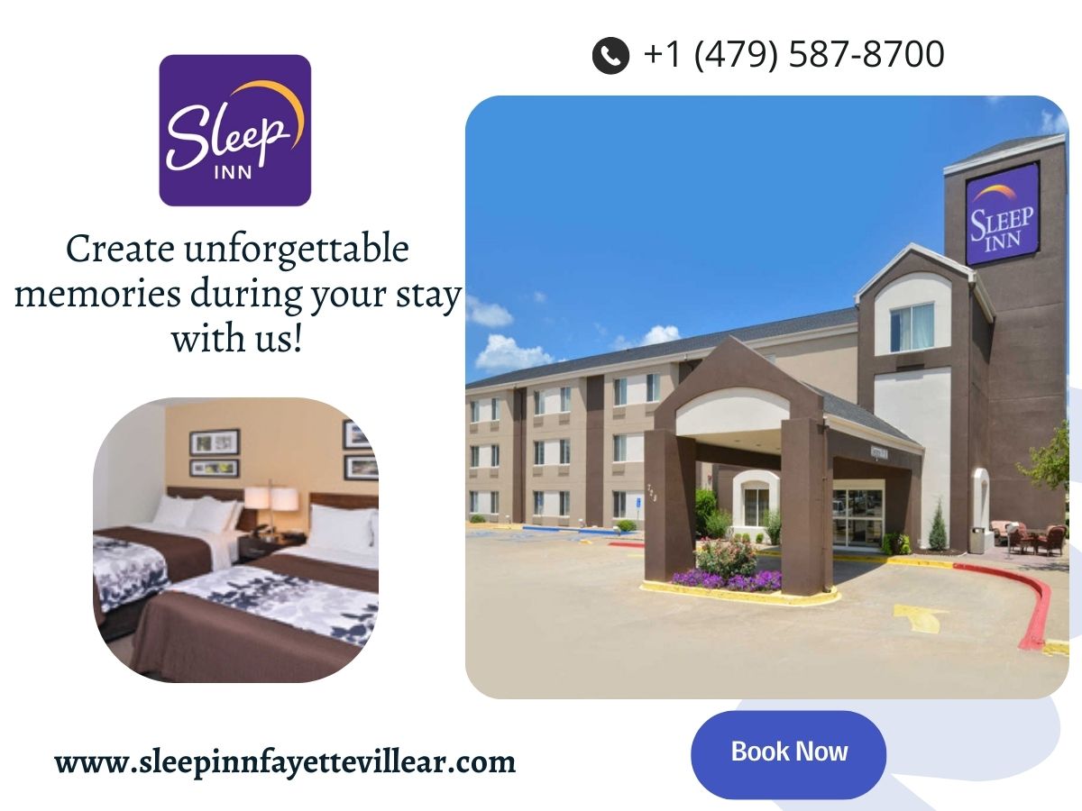 Experience relaxation and convenience at Sleep Inn, Fayetteville. Whether you're here for work or leisure, our hotel is your ideal stay. 
Discover our hospitality at sleepinnfayettevillear.com

 #visitus #travel #hotelroom #beautifulhotels #vacation #besthotel #travelgram #motel