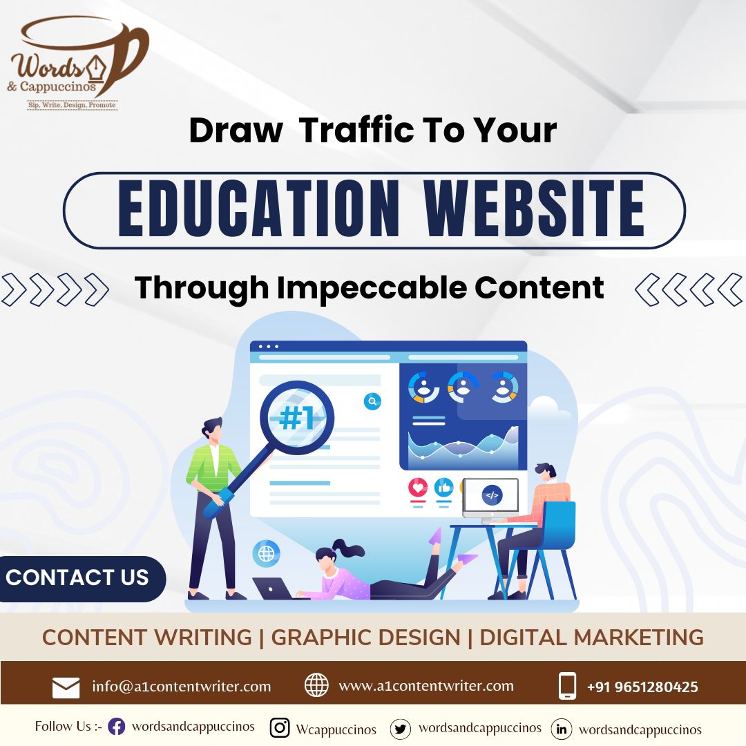 Discover the #secrets of #words through #education #contentwritingservices! 

Whether it's providing #educationalcontent or developing #learningmaterials, our #firm, #WordsAndCappuccinos focuses exclusively on producing impeccable #content for the #localacademics.