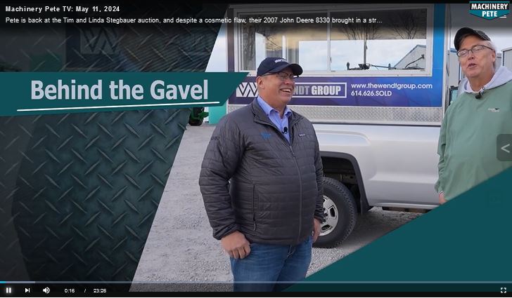 MachineryPete's tweet image. Catch last week's new episode of Machinery Pete TV show online - '07 JD 8330 w/ 1600+ hrs sold for strong $$ on southwest OH farm auction. Also story of oldest known JD D tractor - 4th one built. And we caught up w/ my good friend auctioneer Kevin Wendt: MachineryPete.com/mptv