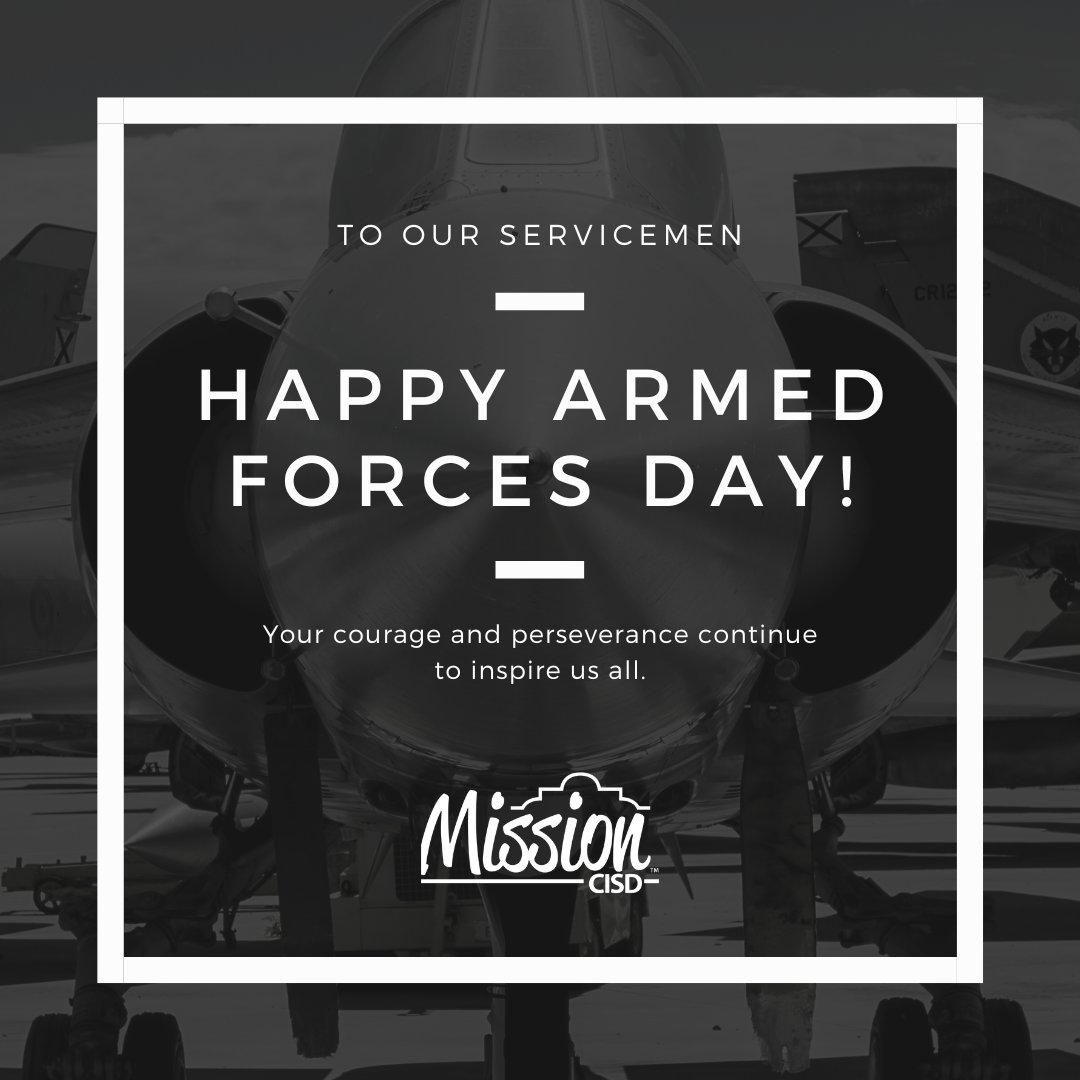 Honoring our heroes on Armed Forces Day! 🇺🇸 Today, Mission CISD salutes the brave men and women who serve and protect our country. Your dedication and sacrifice ensure our freedom and safety. Thank you for your courage, dedication, and sacrifice. #ArmedForcesDay